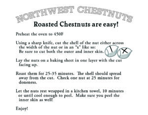 Recipe card for how to roast chestnuts